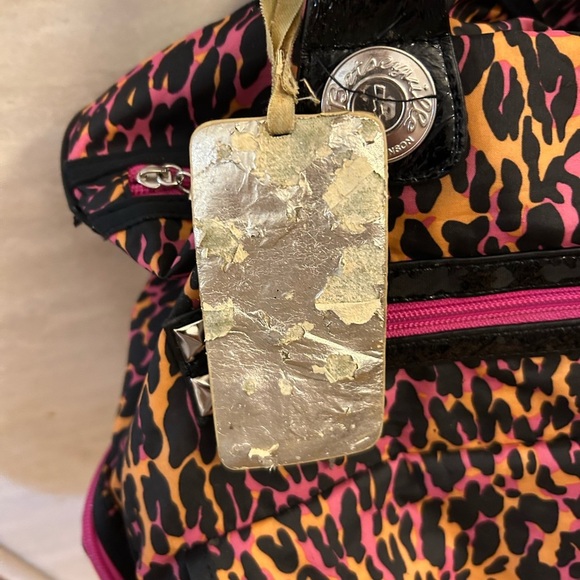 Betseyville by Betsy Johnson Leopard Print Shoulder Bag with Pink Accents - Picture 10 of 16